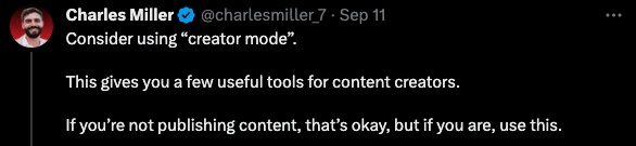 X Thread Strategy Number 6 for making money on LinkedIn: use creator mode. 